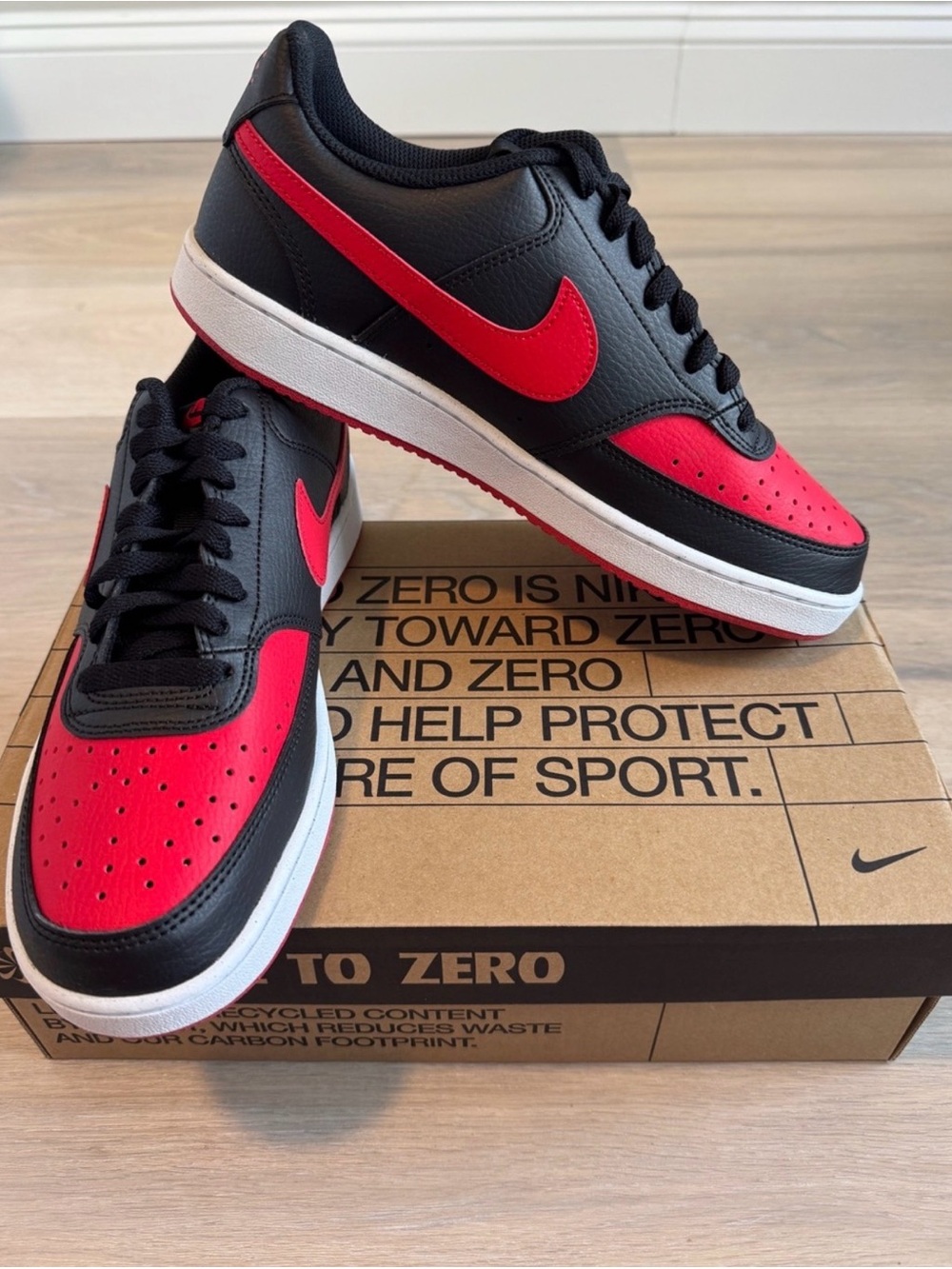 Nike Court Vision Low Next Nature
"Bred"
Black University Red NIB 8.5